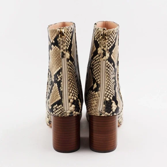 New J.CREW Size 8.5 Sadie Boots in Snake-Embossed Leather - Picture 6 of 7